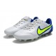 Nike Tiempo Legend 9 Elite FG Grey Yellow Blue Soccer Cleats