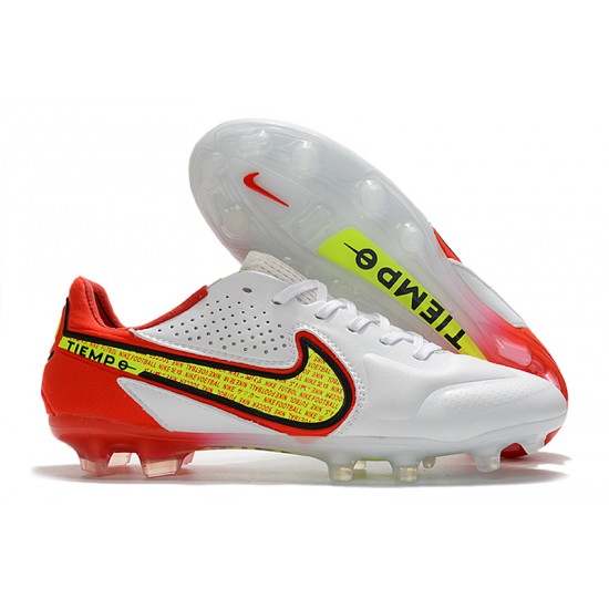 Nike Tiempo Legend 9 Elite FG Red White Yellow Soccer Cleats