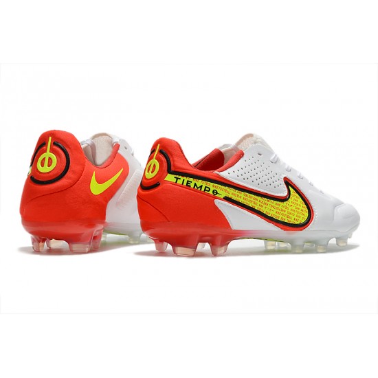 Nike Tiempo Legend 9 Elite FG Red White Yellow Soccer Cleats