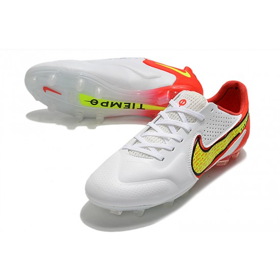 Nike Tiempo Legend 9 Elite FG Red White Yellow Soccer Cleats