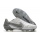 Nike Tiempo Legend 9 Elite FG White Silver Soccer Cleats