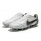 Nike Tiempo Legend 9 Elite FG White Silver Soccer Cleats