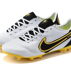 Nike Tiempo Legend 9 Elite FG White Yellow Black Soccer Cleats