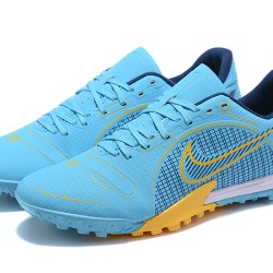 Nike Vapor 14 Academy TF Low Light Blue Yellow Soccer Cleats
