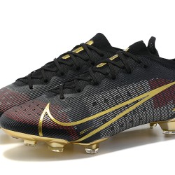 Nike Vapor 14 Elite FG Low Black Gold Soccer Cleats