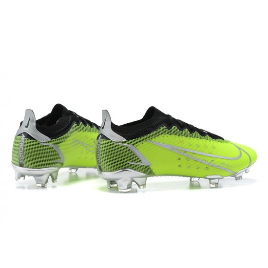 Nike Vapor 14 Elite FG Low Black Green Silver Soccer Cleats