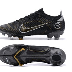 Nike Vapor 14 Elite FG Low Black White Gold Soccer Cleats