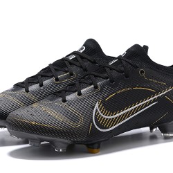 Nike Vapor 14 Elite FG Low Black White Gold Soccer Cleats