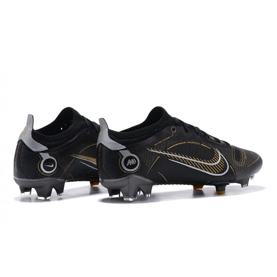 Nike Vapor 14 Elite FG Low Black White Gold Soccer Cleats