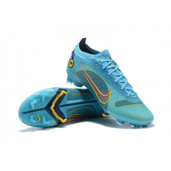 Nike Vapor 14 Elite FG Low Light Blue Yellow Black Soccer Cleats