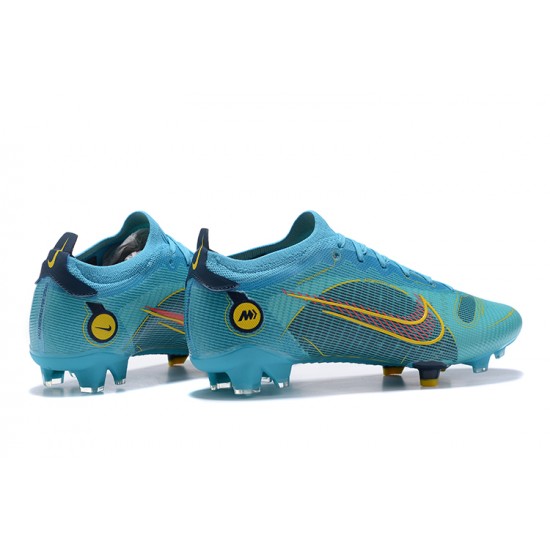 Nike Vapor 14 Elite FG Low Light Blue Yellow Black Soccer Cleats