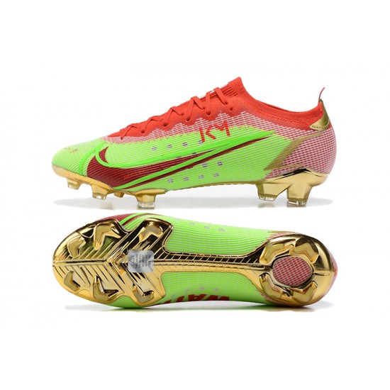 Nike Vapor 14 Elite FG Low Red Green Gold Soccer Cleats