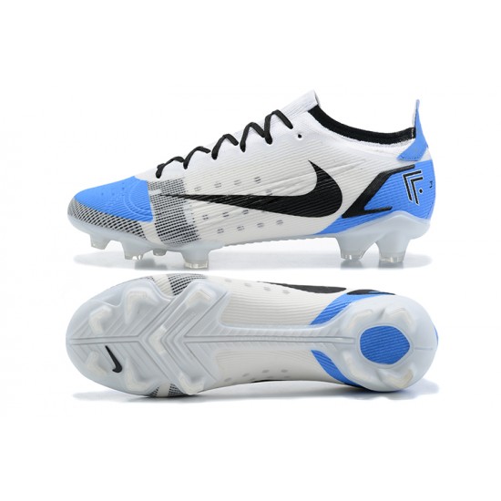 Nike Vapor 14 Elite FG Low White Blue Black Soccer Cleats