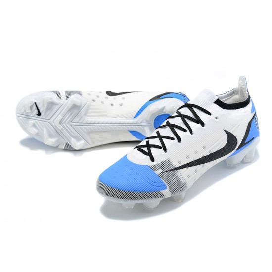 Nike Vapor 14 Elite FG Low White Blue Black Soccer Cleats