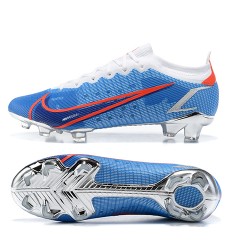 Nike Vapor 14 Elite FG Low White Blue Silver Soccer Cleats