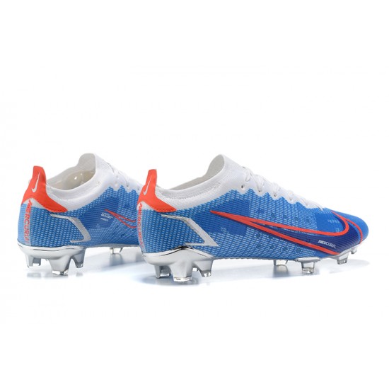 Nike Vapor 14 Elite FG Low White Blue Silver Soccer Cleats