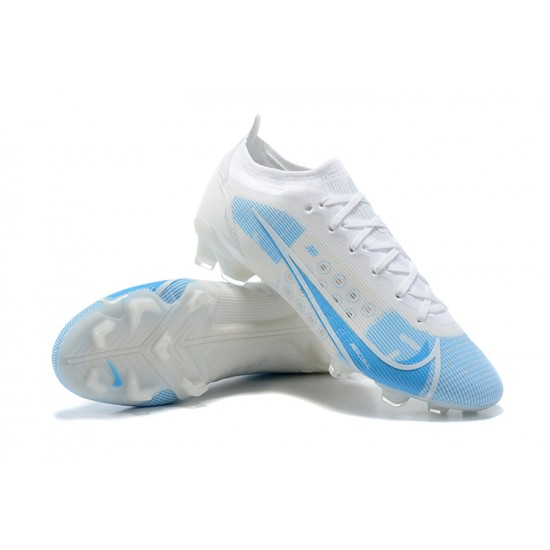 Nike Vapor 14 Elite FG Low White Blue Soccer Cleats