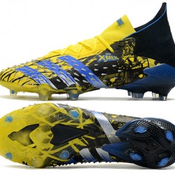 Adidas Predator Freak.1 FG Black And Blue Yellow Soccer Cleats