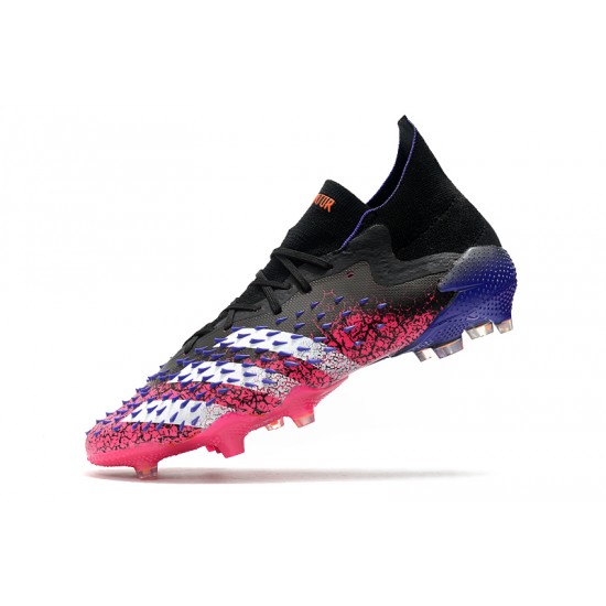 Adidas Predator Freak.1 FG Black White Purple Soccer Cleats