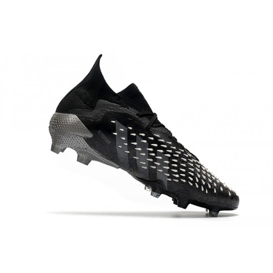 Adidas Predator Freak.1 FG Black Wite Silver Soccer Cleats