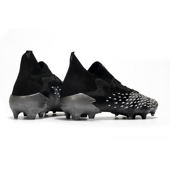 Adidas Predator Freak.1 FG Black Wite Silver Soccer Cleats