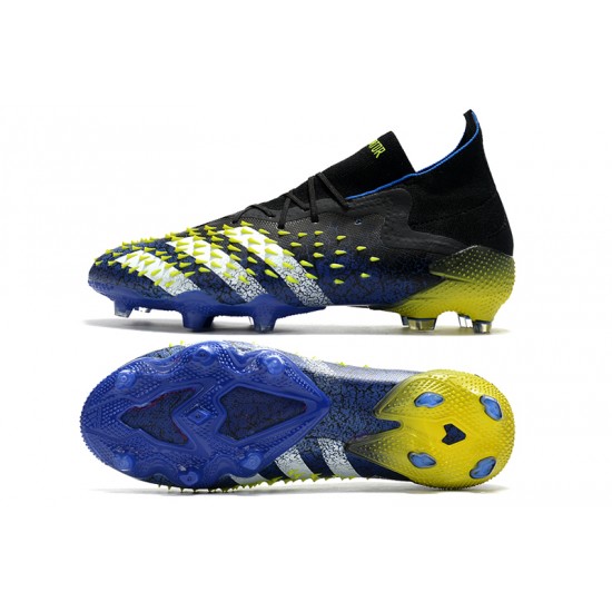 Adidas Predator Freak.1 FG Black Yellow With Blue White Soccer Cleats