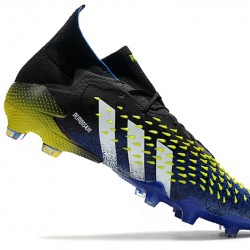 Adidas Predator Freak.1 FG Black Yellow With Blue White Soccer Cleats