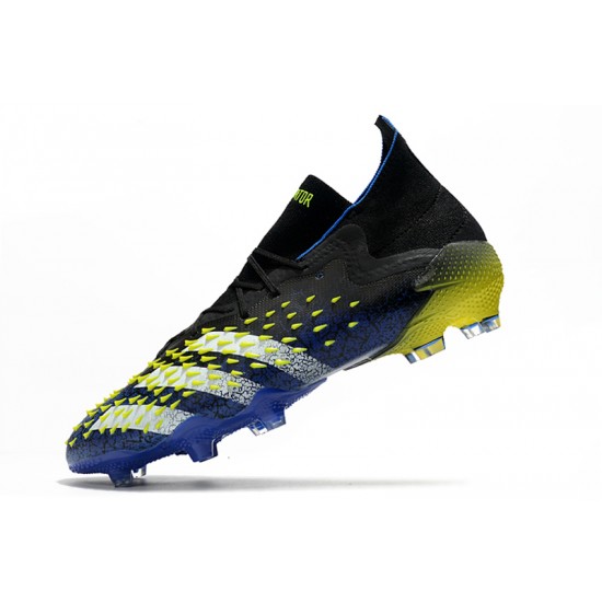 Adidas Predator Freak.1 FG Black Yellow With Blue White Soccer Cleats