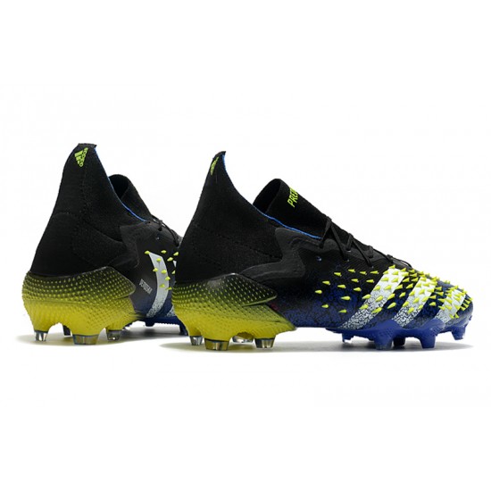 Adidas Predator Freak.1 FG Black Yellow With Blue White Soccer Cleats