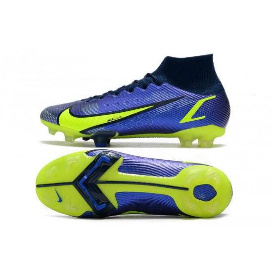 Nike Mercurial Vapor 14 Elite FG High Blue Yellow Soccer Cleats