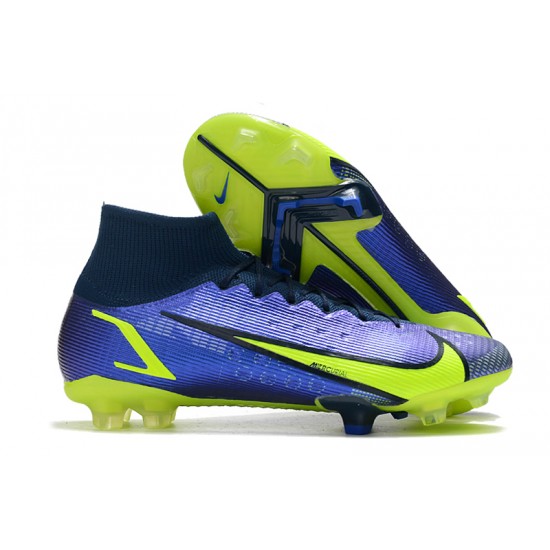 Nike Mercurial Vapor 14 Elite FG High Blue Yellow Soccer Cleats