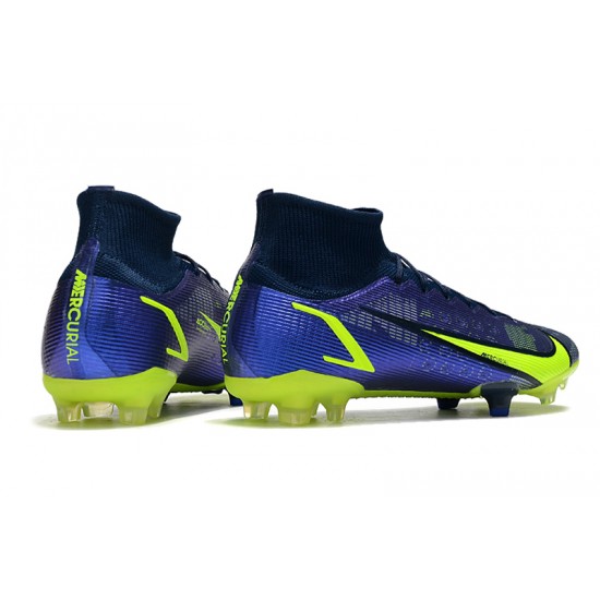 Nike Mercurial Vapor 14 Elite FG High Blue Yellow Soccer Cleats