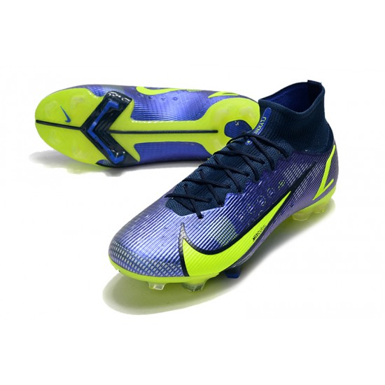 Nike Mercurial Vapor 14 Elite FG High Blue Yellow Soccer Cleats