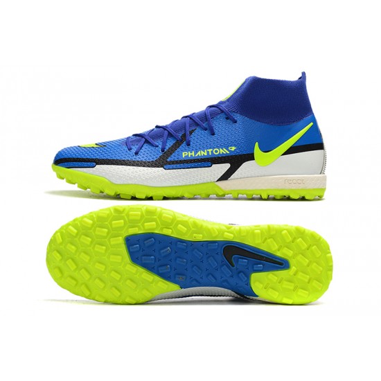 Shop Now Nike Phantom GT2 Elite Dynamic Fit TF High Blue Yellow Soccer Cleats Shop Online