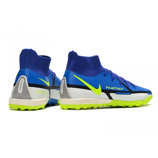 Shop Now Nike Phantom GT2 Elite Dynamic Fit TF High Blue Yellow Soccer Cleats Shop Online