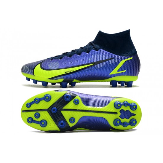 Nike Vapor 14 Elite PRO AG High Blue Yellow Green Black Soccer Cleats