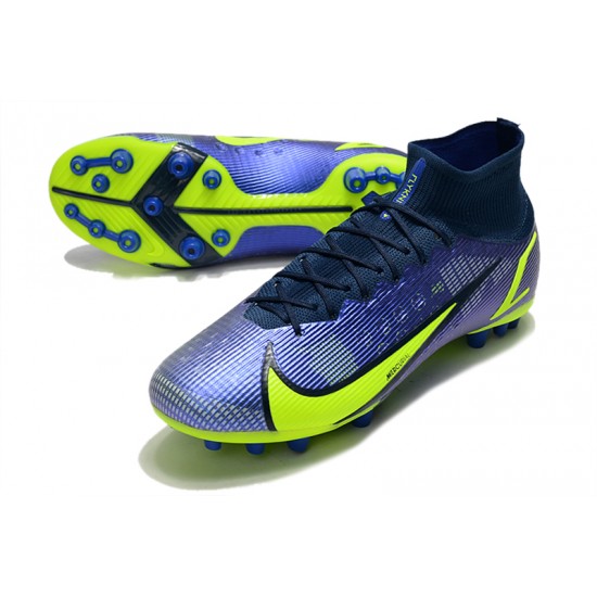 Nike Vapor 14 Elite PRO AG High Blue Yellow Green Black Soccer Cleats