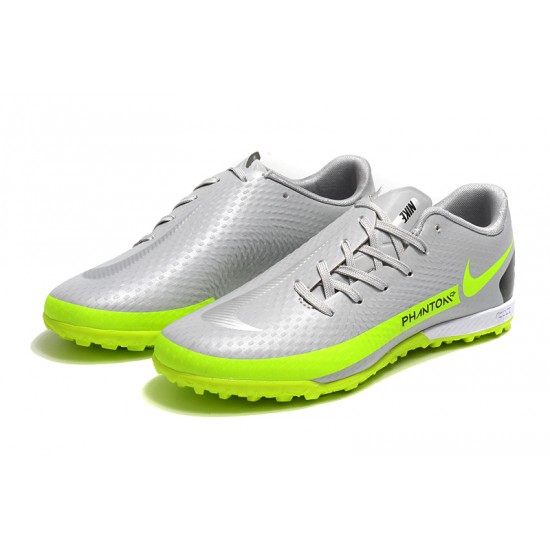 Nike Phantom GT TF Low Silver Green Soccer Cleats