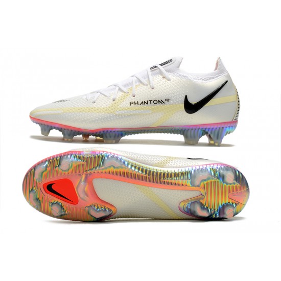 Nike Phantom GT2 Elite DF FG Low Beige White Black Soccer Cleats