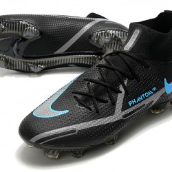 Nike Phantom GT2 Elite DF FG Mid Black Blue Soccer Cleats