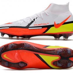 Nike Phantom GT2 Elite DF FG Mid White Orange Black Soccer Cleats