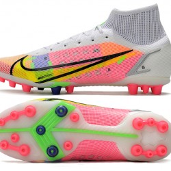 Nike Superfly 8 Elite AG Mid Pink Green Grey Soccer Cleats