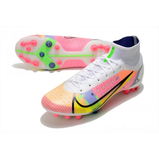 Nike Superfly 8 Elite AG Mid Pink Green Grey Soccer Cleats