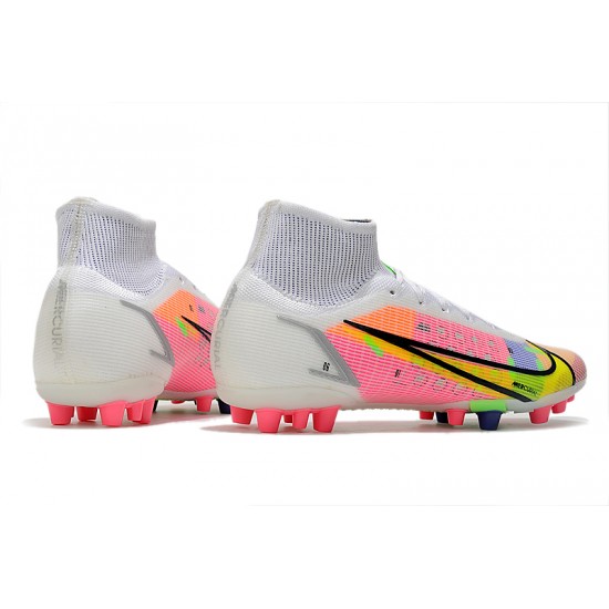 Nike Superfly 8 Elite AG Mid Pink Green Grey Soccer Cleats