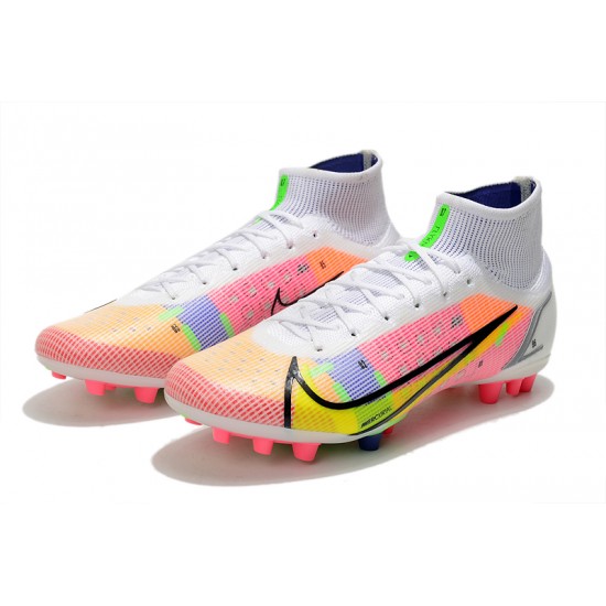 Nike Superfly 8 Elite AG Mid Pink Green Grey Soccer Cleats