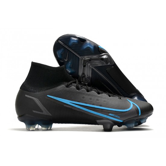 Nike Superfly 8 Elite FG Black Blue Men Soccer Cleats